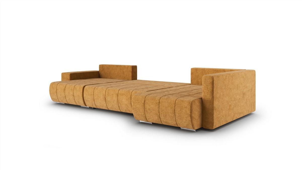 WOHNLANDSCHAFT Armanda - Gelb, Holzwerkstoff/Textil (185/83/392cm) - Fun Möbel