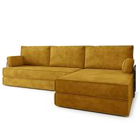 ECKSOFA ANKO modulares Boneless Sofa mit Schlaffunktion Gelb Kordstoff - Gelb, Textil (270/160cm) - MASSENO
