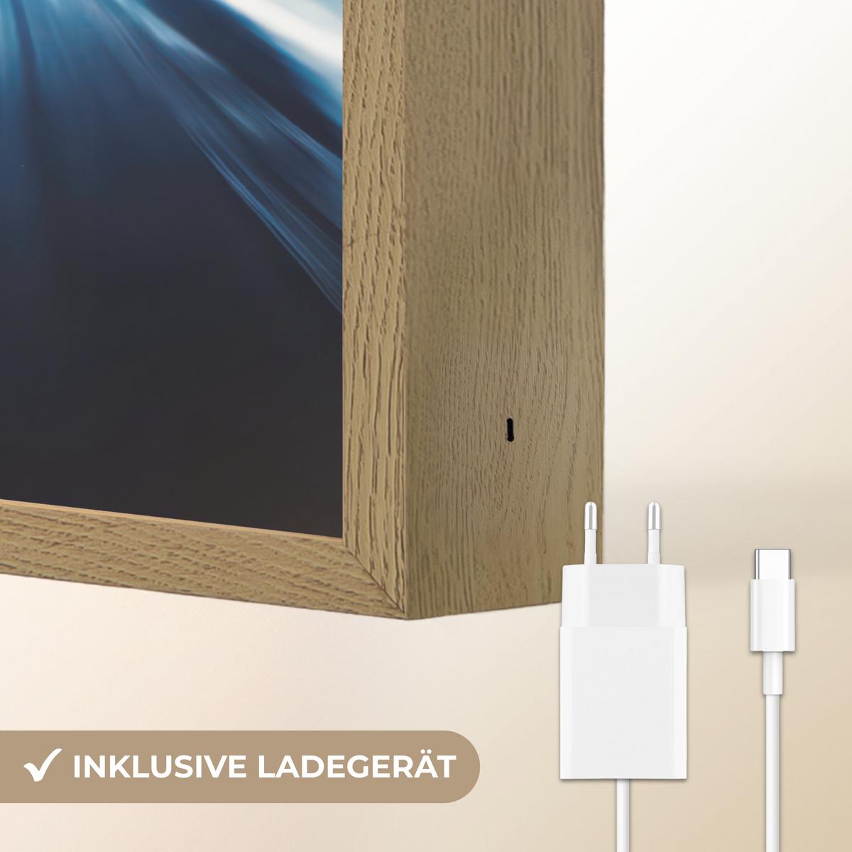 NACHTTISCHLAMPE MIT AKKU Auto - Blau - Jungen - Kind 100x70 cm - Blau, Holzwerkstoff (8/100/70cm) - OnlyWow
