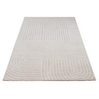 KURZFLORTEPPICH, abstrakt, aus Polyester, Florhöhe 10 mm, Creme, 160 x 220 cm - Creme, Textil (220/160cm) - KADIMA DESIGN