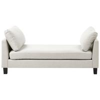 CHAISELONGUE Stoff Hellbeige Archiane - Beige/Schwarz, Textil (170/60/85cm) - Beliani