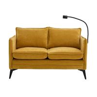 SOFA 2-SITZER in Gelb aus weichem Chenille - Gelb, Textil (127/66/69cm) - Urban Meuble