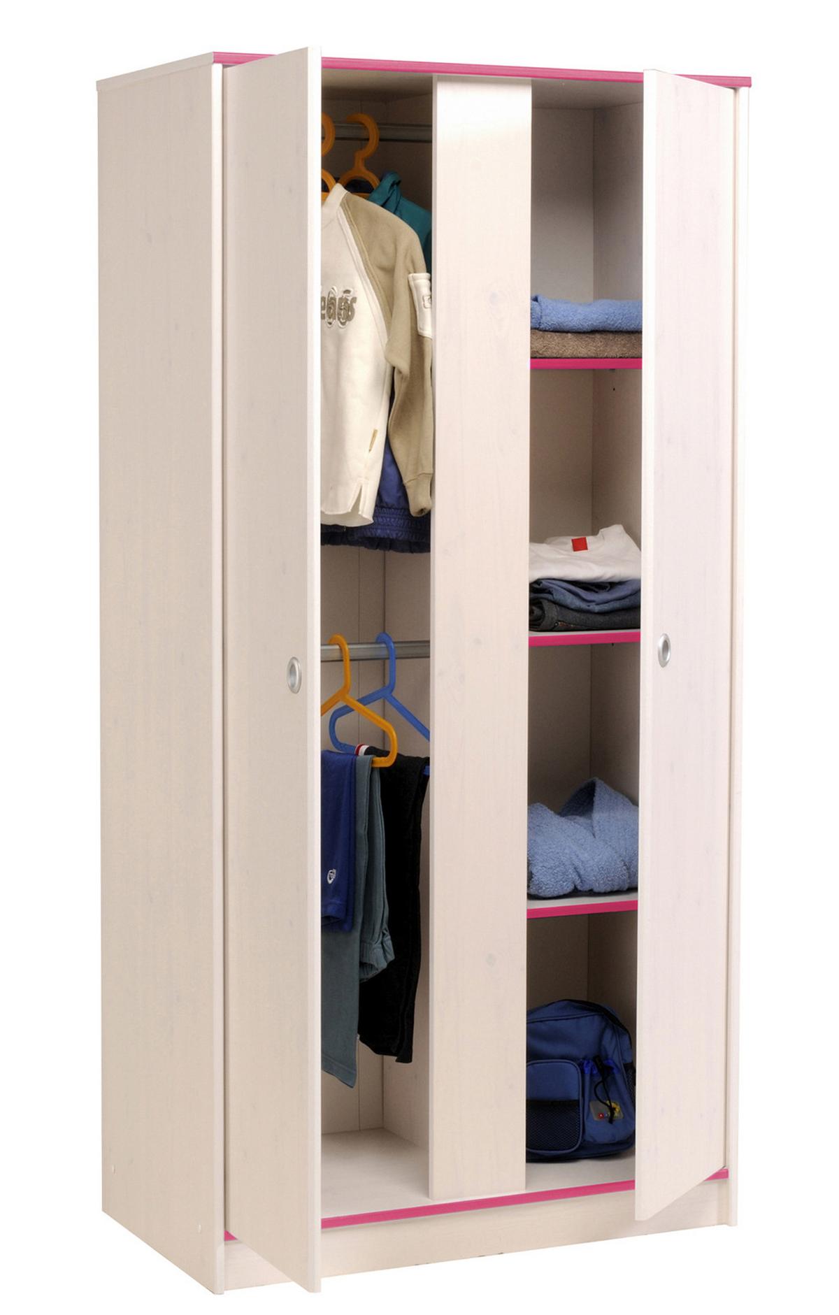 JUGENDZIMMER Set Hochbett 90x200 Schreibtisch Kleiderschrank - Blau/Weiß, Holz/Holzwerkstoff (206/182/108cm) - Parisot Meuble