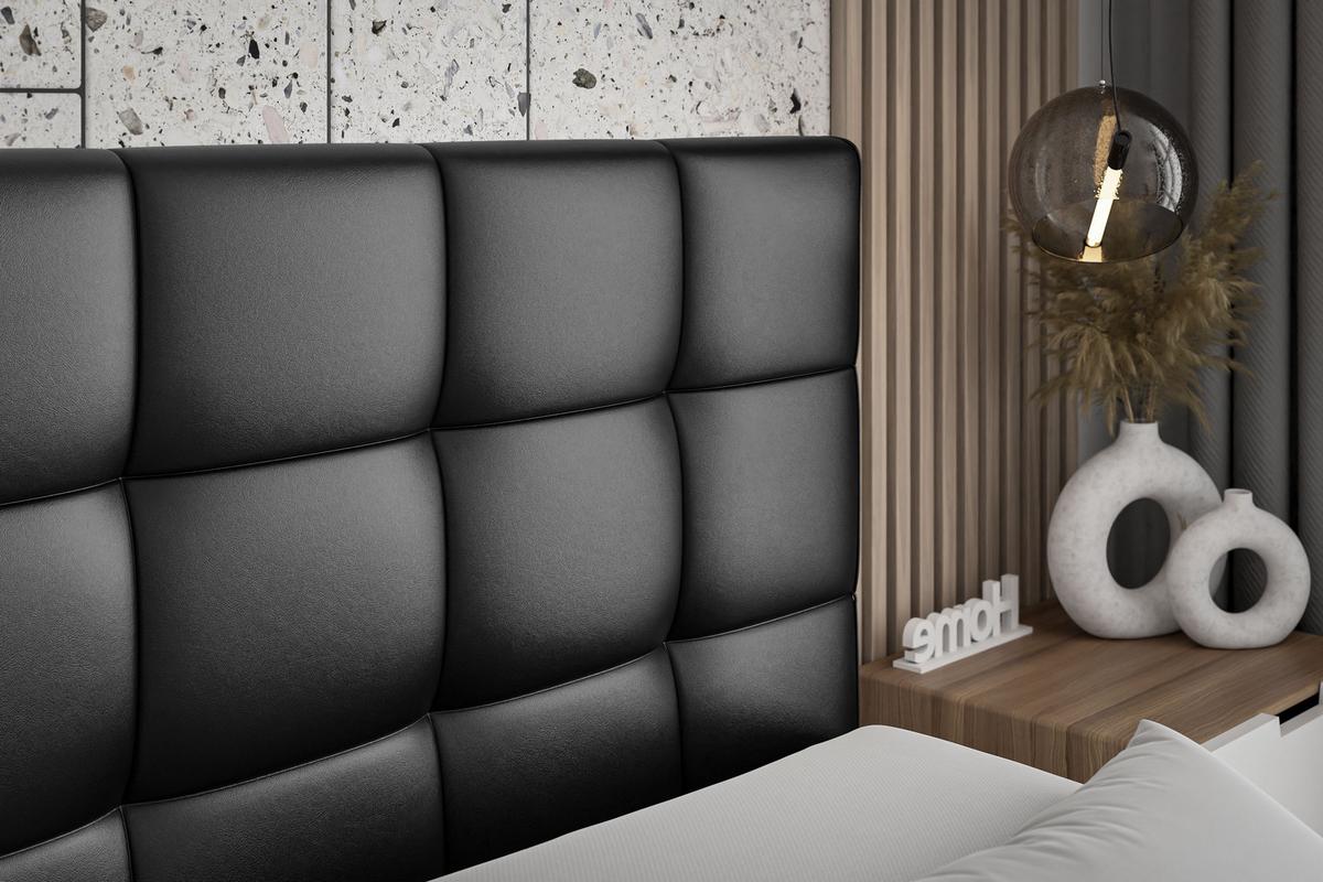BOXBETT mit H3-Matratze und Lattenrost - APO - 140x200 Schwarz Hochglanz - Schwarz Hochglanz, Holzwerkstoff (140/200cm) - ALTDECOR