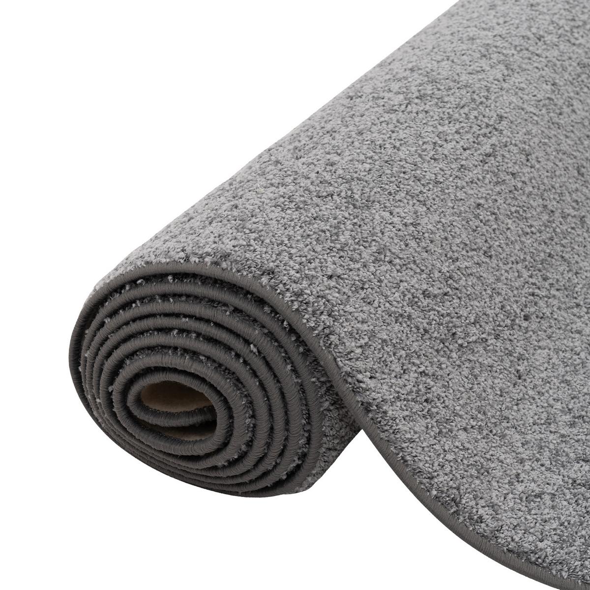 HOCHFLOR VELOURS TEPPICH LÄUFER MONA - Grau, Textil (80/200cm) - Snapstyle