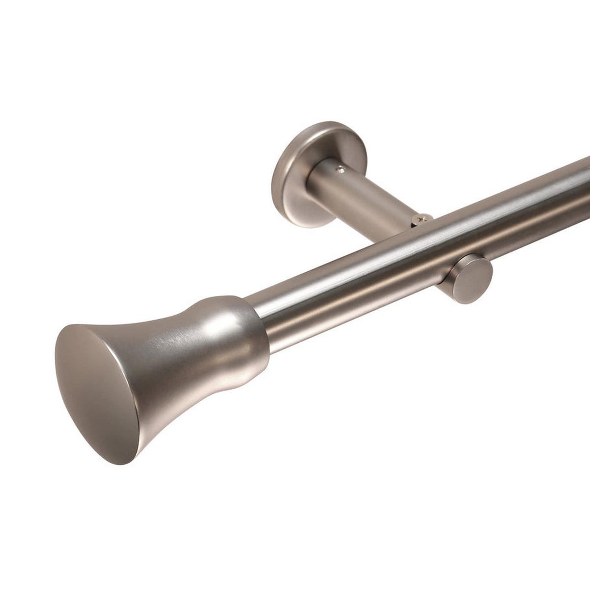 GARDINENSTANGE auf Maß 1-lauf Wandmontage Kegel 480cm - Silberfarben, Metall (480cm) - Deco-Raum