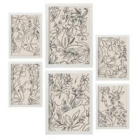 POSTER Set Mit 6 Ruffenrahmen 1 In Blume Zusammenfassung Ästhetische Dekorative Gemälde Für Ihr Wohnzimmer Schlafzimmer Zuhause A3 & A4 Weißer Rahmen - Weiß, Papier (29/3cm) - Nacnic