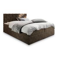 BOXBETT RIVA 180x200 cm mit Matratze und Topper - Braun - Braun, Holz (180/200cm) - MASSENO