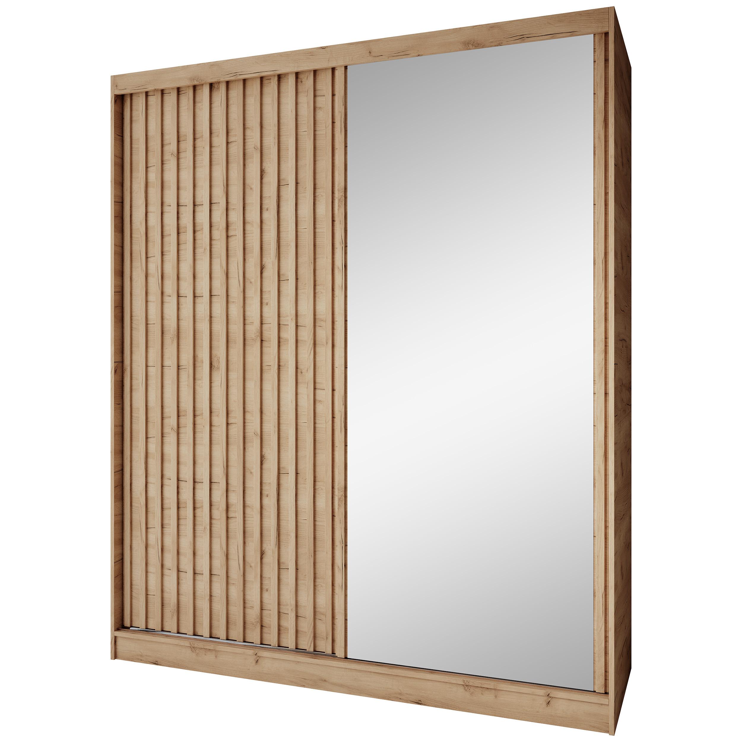 SCHWEBETÜRENSCHRANK Donatello mit 2 Türen. 180 cm, eiche Artisan - Eiche Artisan, Holzwerkstoff (180/205/60cm) - Beautysofa