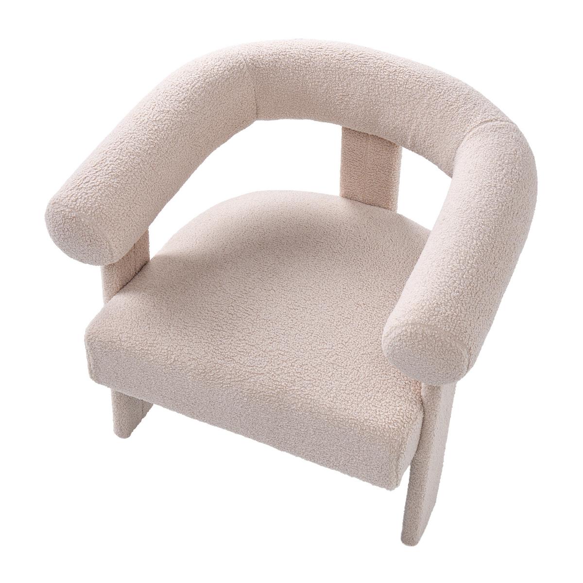 SESSEL Bouclé HellbeigeIlbro - Beige, Textil (77/76/68cm) - Beliani
