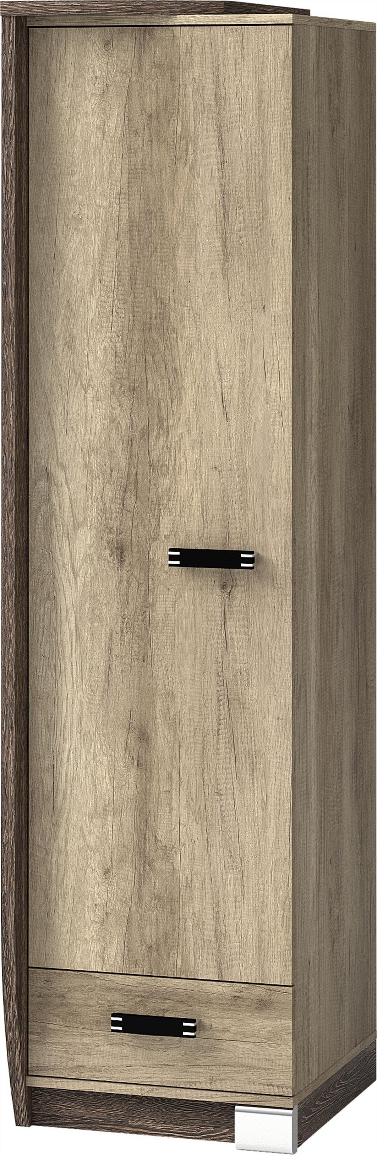 DREHTÜRENSCHRANK PALMERO 50/192,5/58cm 1-türig Braun - Eichefarben/Braun, Holzwerkstoff (50/192.5/58cm) - MASSENO