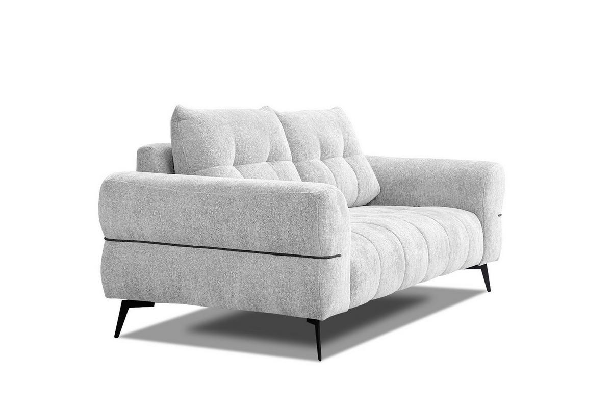 SOFA SALVINI 2,5-Sitzer, hellgrau - Hellgrau/Schwarz, Holzwerkstoff/Textil (176/88/99cm) - Wozimo