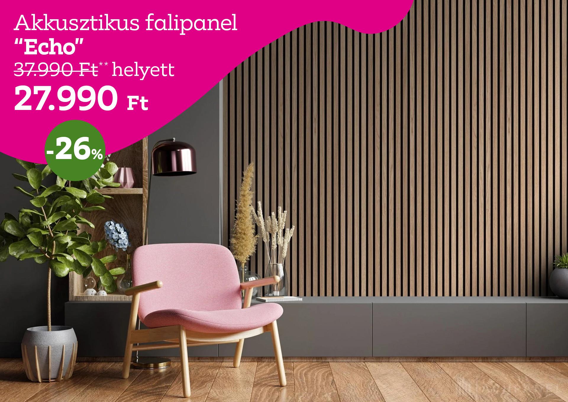 Echo akusztikus fali panel 37.990 Ft helyett 27.990 Ft, 26% kedvezmény