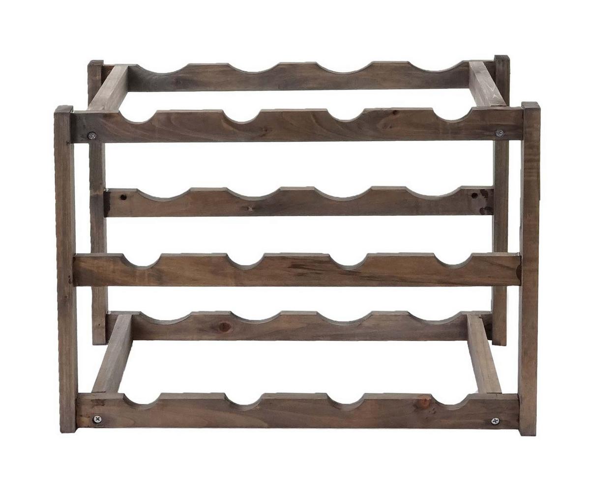 WEINREGAL 3 BÖDEN Braun - Braun, Holz (42/30/36cm) - MCW