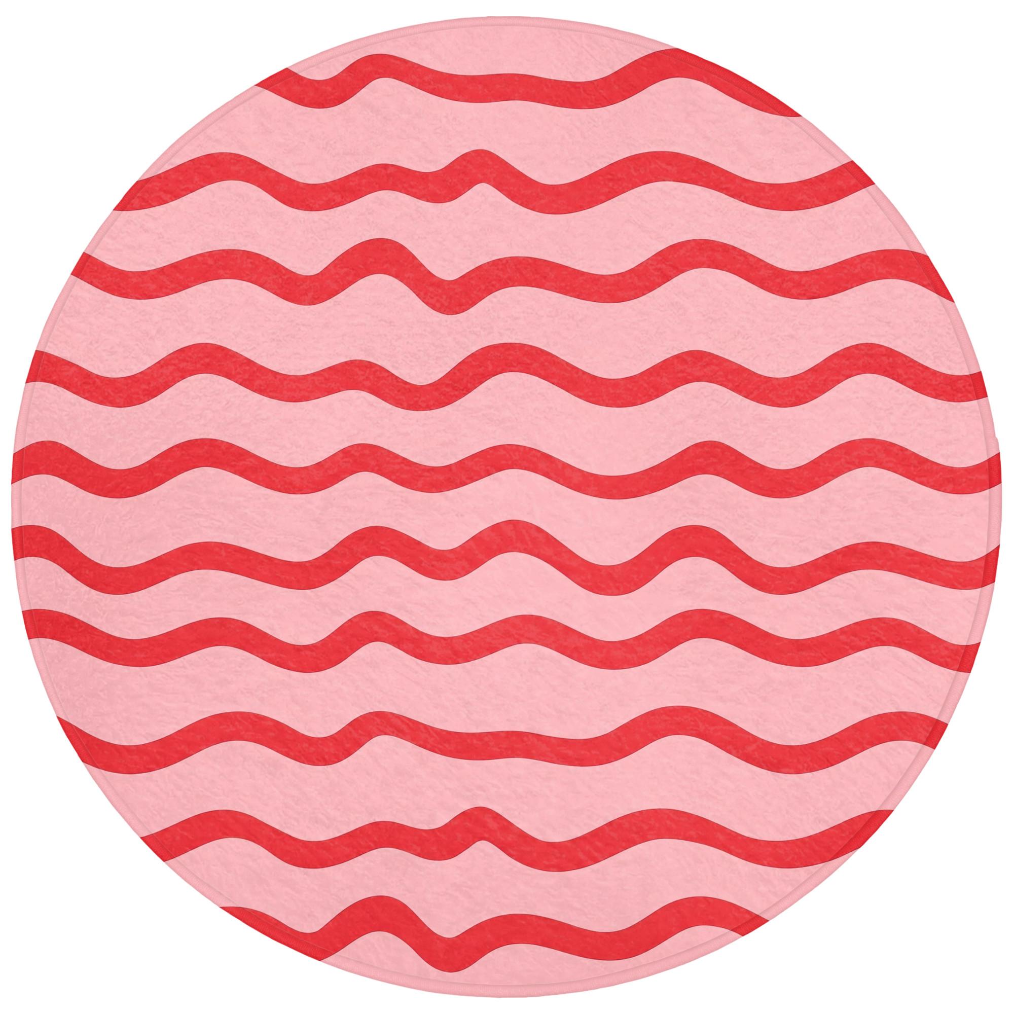 BADEMATTE Verspielt - Muster - Rot Badvorleger 70x70 cm - Rosa, Textil (70/70cm) - OnlyWow