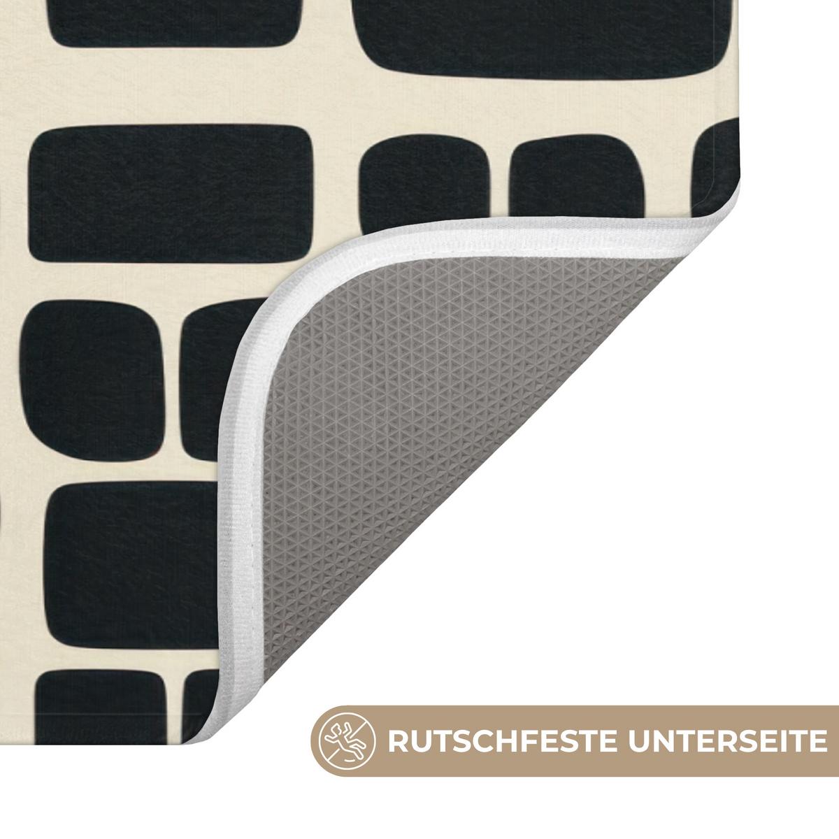 BADEMATTE Modern - Bio - Schwarz 90x60 cm - Anthrazit, Textil (90/60cm) - OnlyWow