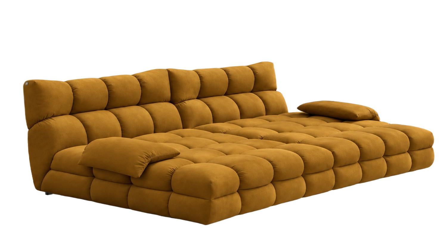 BIG SOFA AMIA Braun Velvet - Schwarz/Braun, Kunststoff/Textil (290/86/178cm) - KAWOLA