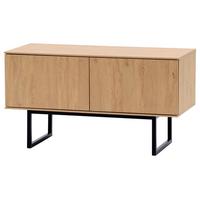GARDEROBENBANK Stone Eiche 90 cm, Sitzbank mit Push-to-Open - Eichefarben/Schwarz, Holzwerkstoff/Metall (90/49/40cm) - Furn.Design