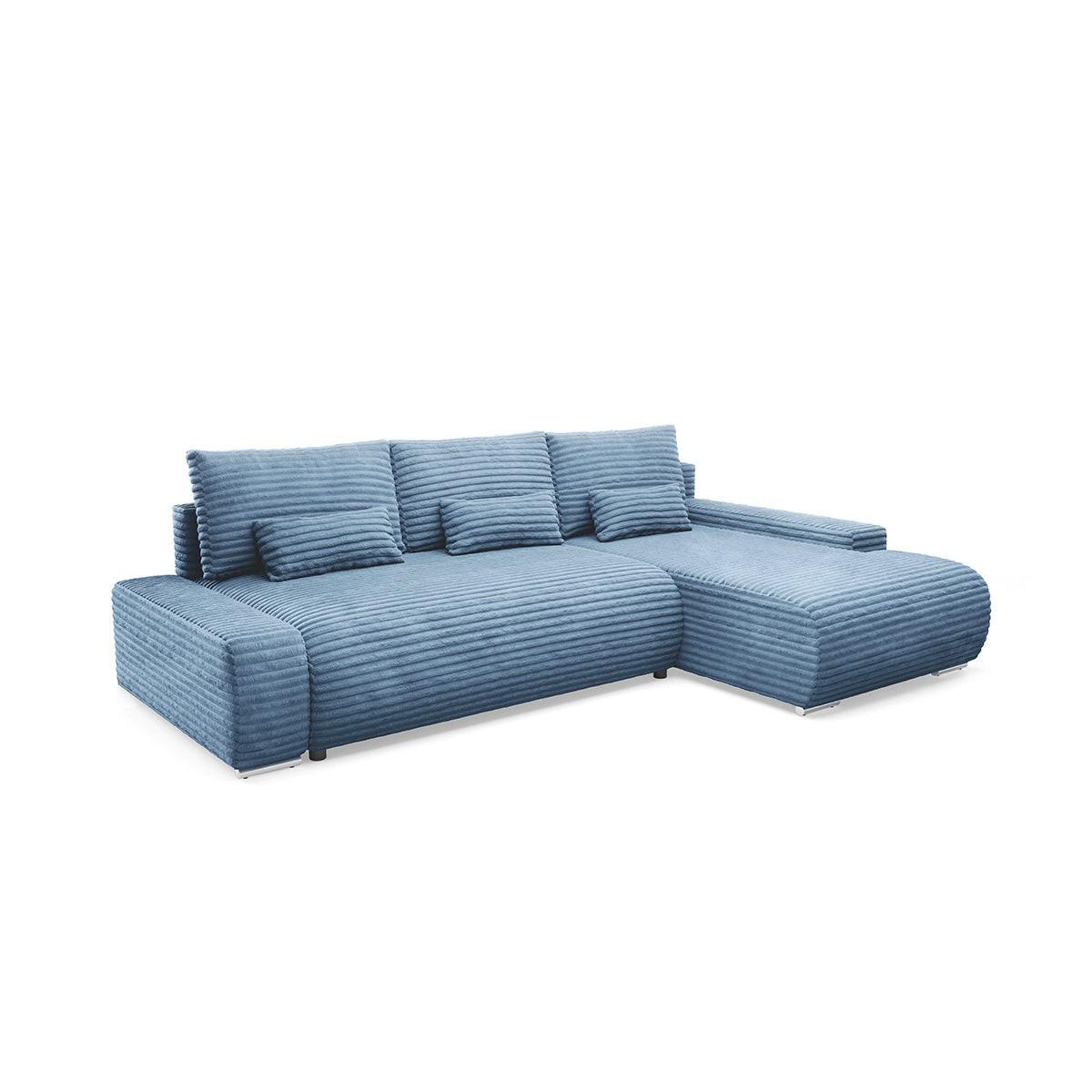 ECKSOFA Ivana 3 Sitzplätze Hellblau - Blau, Holz (265/172cm) - Petits-meubles