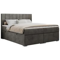 BOXBETT ALLY 160/200 Dunkelgrau Velvet - H3 - Dunkelgrau, Holz/Textil (160/200cm) - MKS