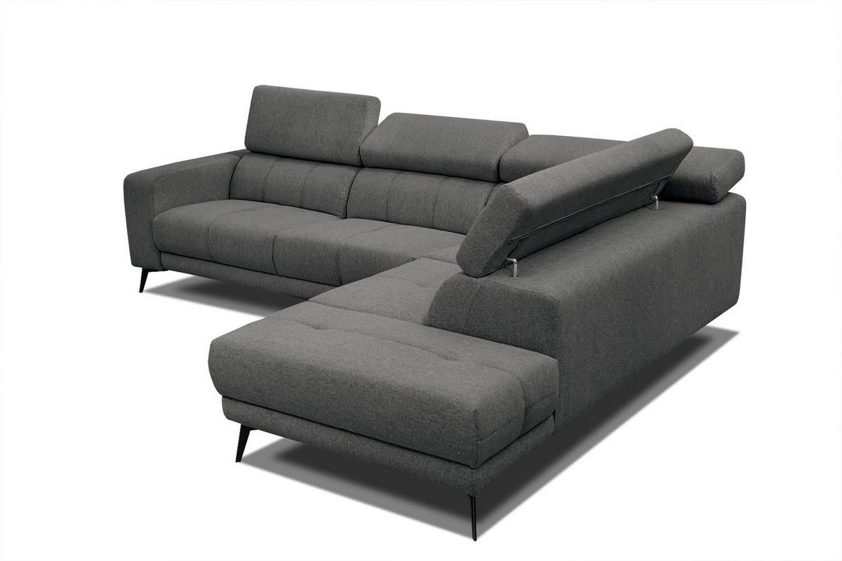ECKSOFA MORELLO 5-Sitzer, dunkelgrau - Dunkelgrau/Schwarz, Holzwerkstoff/Textil (287/228cm) - Wozimo
