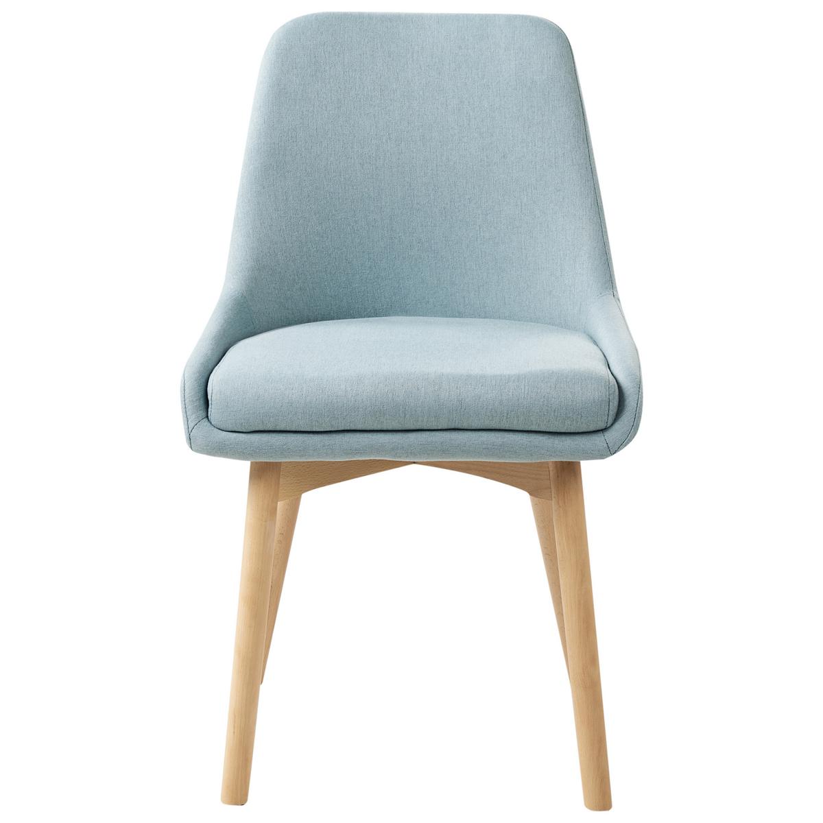 ESSZIMMERSTUHL 2er-Set Hellblau Melfort - Blau/Braun, Textil (49/82/58cm) - Beliani