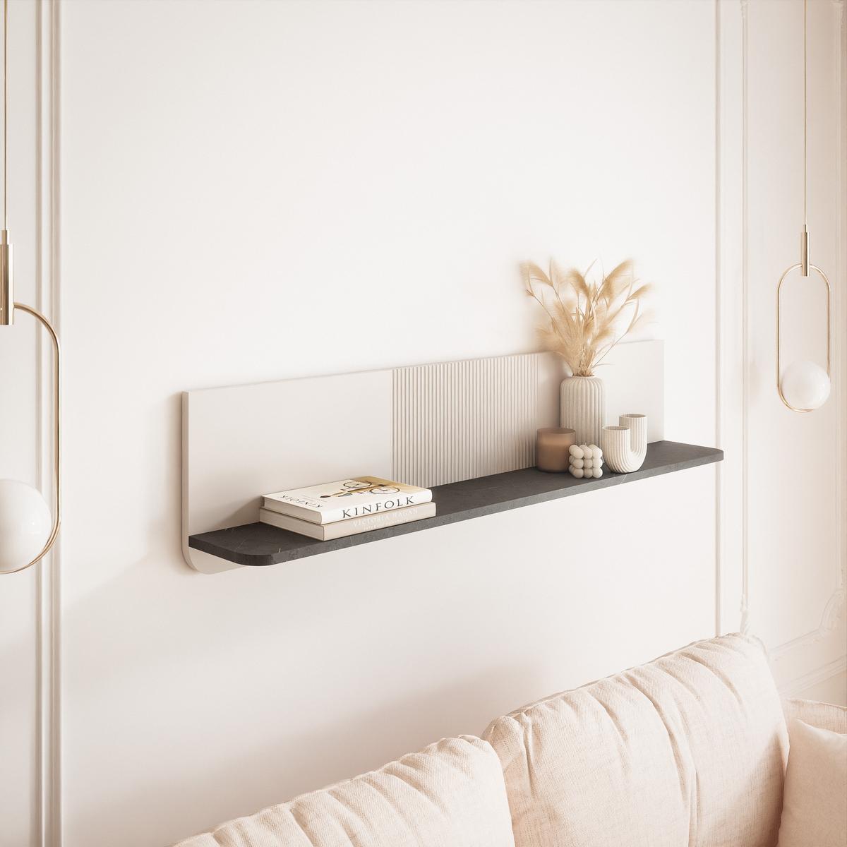 HÄNGEREGAL NAVANI 120 cm – Kaschmir / Stein - Kaschmir, Holzwerkstoff (120/30/22cm) - Idohome