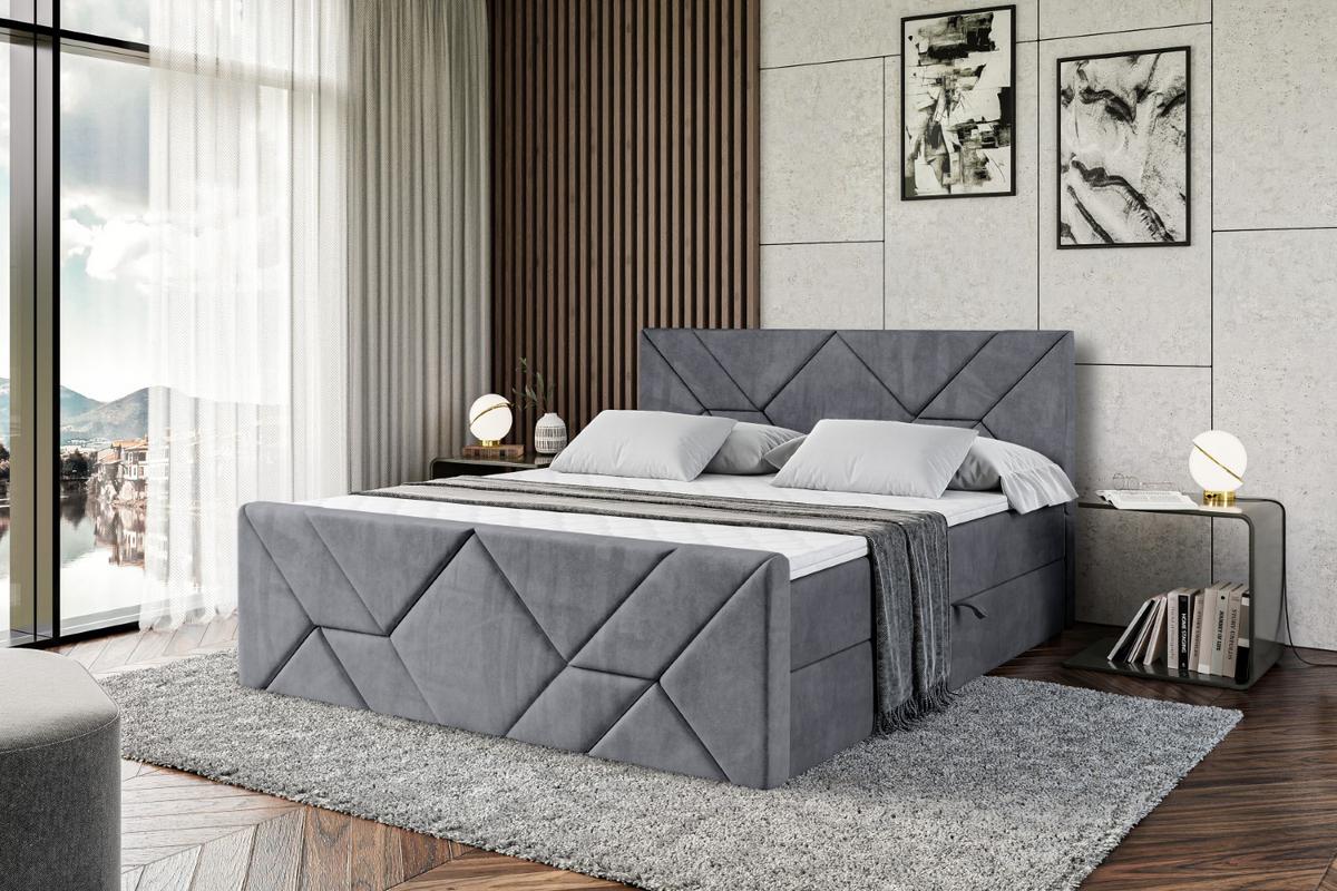 BOXBETT BARWA-Z - 140x200 cm - H3 - Dunkelgrau - Dunkelgrau, Holzwerkstoff (140/200cm) - ALTDECOR