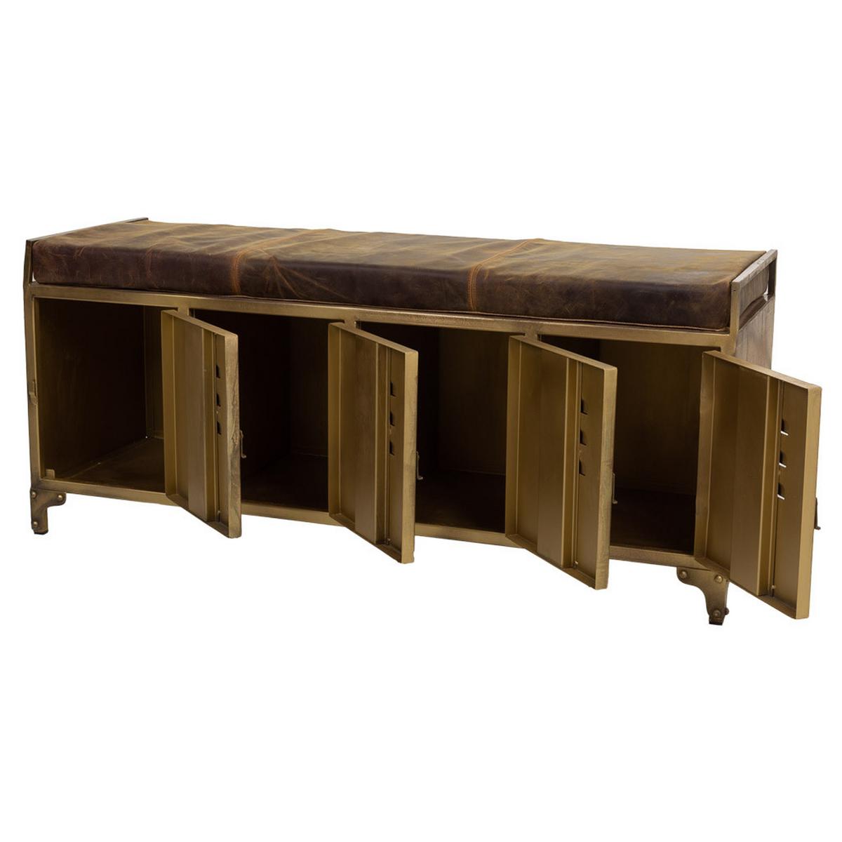 BANK aus Metall, braun, 120x40x51cm - Goldfarben, Metall (120/51/40cm) - Wanderlust