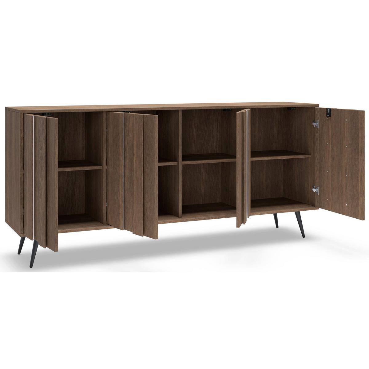 SIDEBOARD Amaro 183 cm - Eichefarben/Schwarz, Holzwerkstoff/Metall (183.3/82.6/40cm) - Selsey