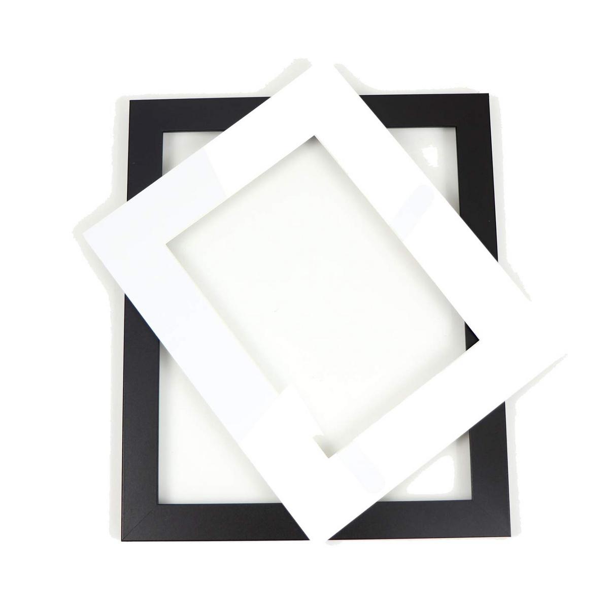 RAHMEN Set mit 10 aus MDF und Acrylglas Schutz und Aussteller für Fotografien, Bilder, Poster, Gemälde Farbe Schwarz 20x25, 13x18, 10x15 cm - Schwarz, Holz (20/3cm) - Nacnic