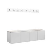 GARDEROBEN-SET Orion VII - Weiß, Holzwerkstoff/Kunststoff (168/42/46cm) - MIRJAN24