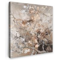 LEINWANDBILD Mandelblüte - Kunst - Van Gogh - Beige - Abstrakt Deko Wohnzimmer 20x20 cm - Braun, Textil (20/20cm) - MuchoWow