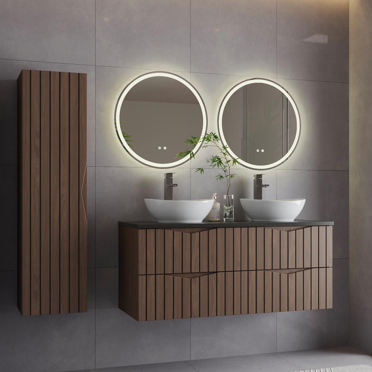 BADMÖBEL 120.6cm Siena 2er-Set Holz und Schwarz - Schwarz, Holzwerkstoff (120.6/52.2/46.5cm) - Petits-meubles