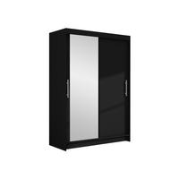 KLEIDERSCHRANK Miami VI - Silberfarben/Schwarz, Holzwerkstoff/Kunststoff (120/200/58cm) - MIRJAN24