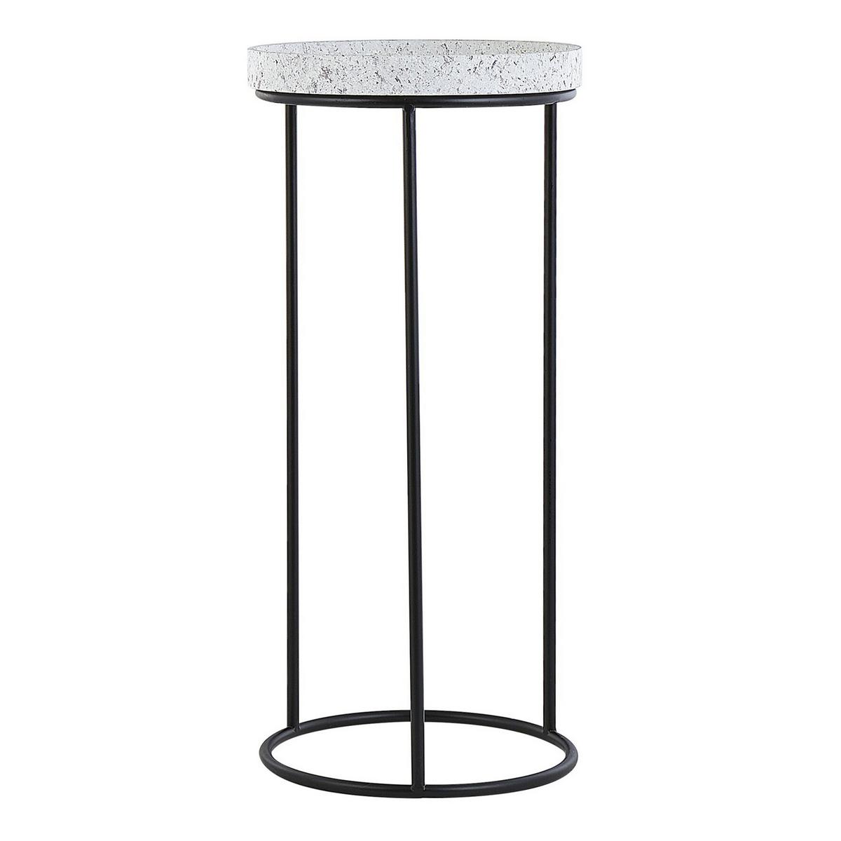 BEISTELLTISCH 3er Set Rund Schwarz, Grau, Weiß, Gelb Texon - Schwarz, Metall (36/36/42cm) - Beliani