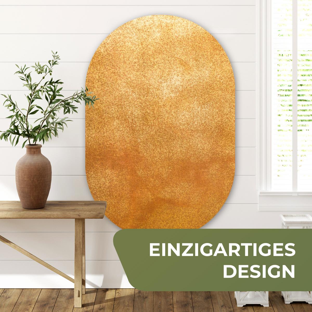WANDBILD Eisen - Rost - Gold - Metall - Luxus Deko Groß 80x120 cm - Goldfarben, Kunststoff (80/120cm) - MuchoWow