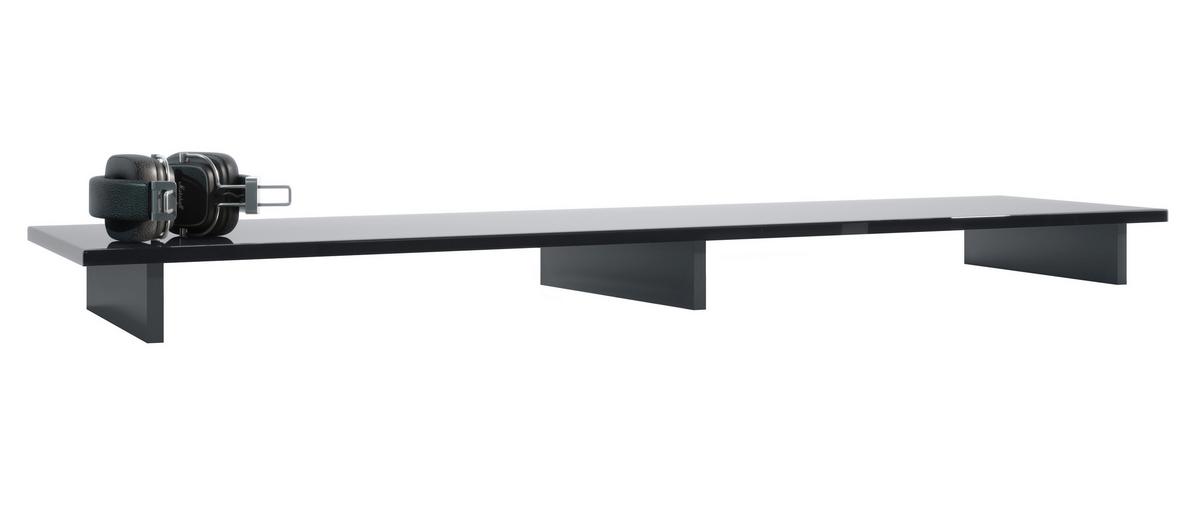 TVAUFSATZ Game Schwarz matt / Schwarz Hochglanz - Schwarz Hochglanz, Holzwerkstoff (138.5/9.5/34.5cm) - Vladon