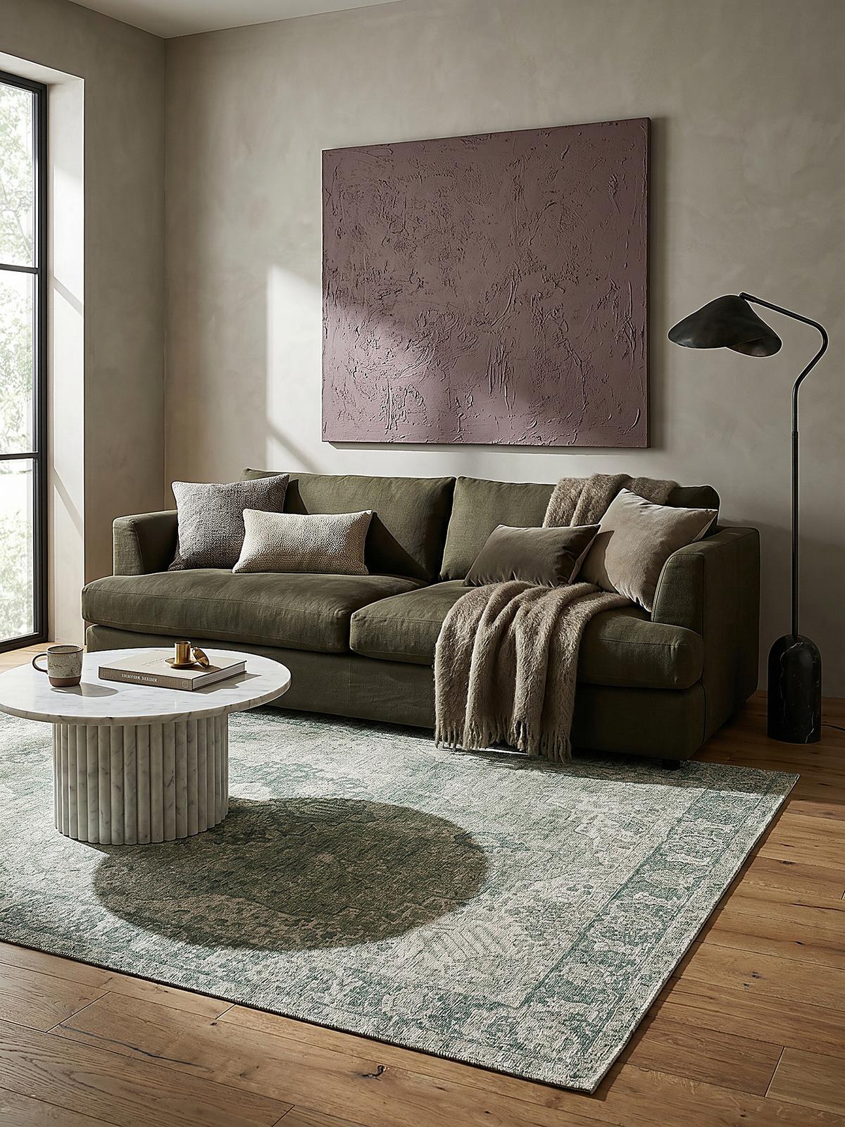 TEPPICH COQUET, im Vintage-Stil, Grün, 200 x 290 cm - Grün, Textil (290/200cm) - KADIMA DESIGN