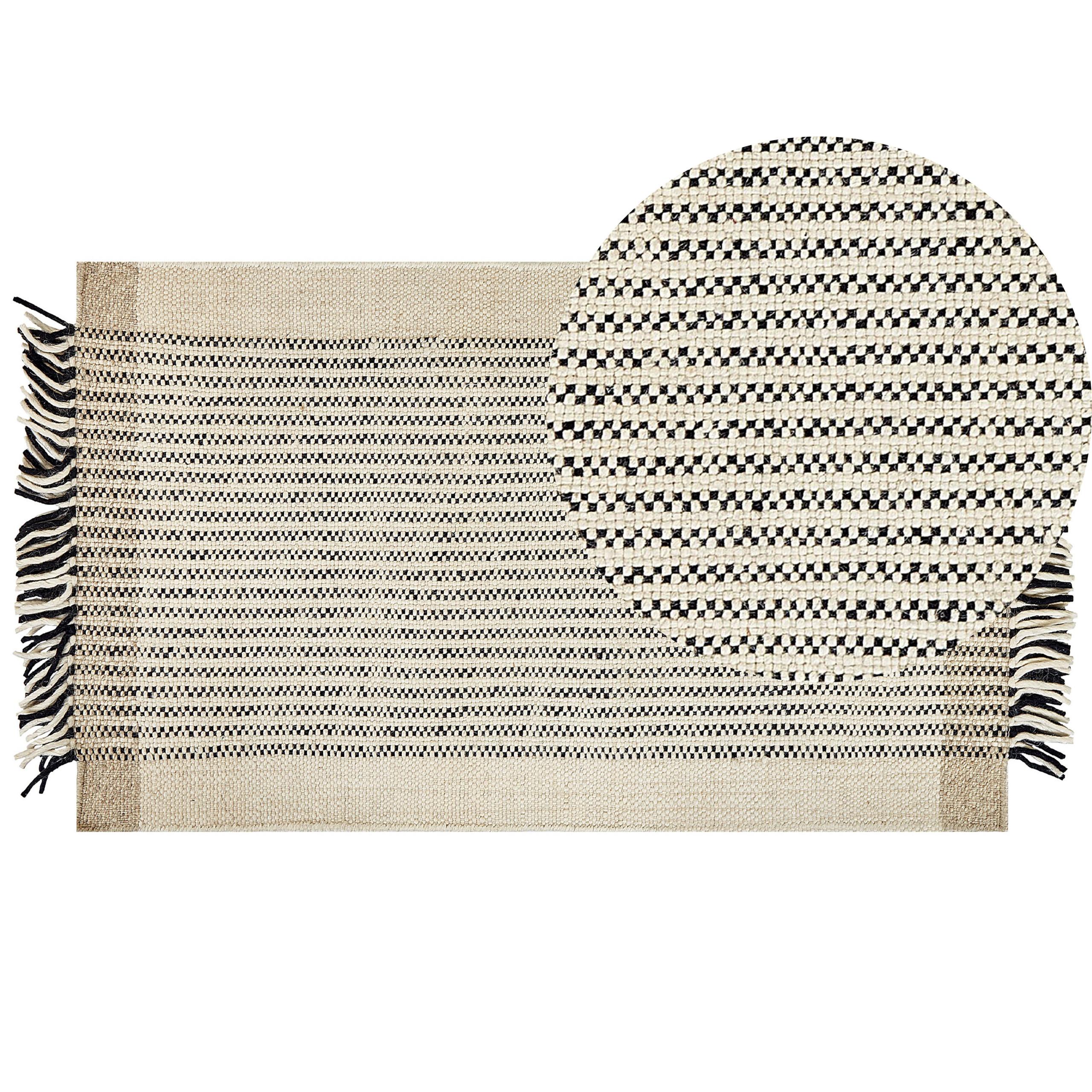 TEPPICH geflochten Divarli 150/80 cm - Beige, Textil (80/150cm) - Beliani