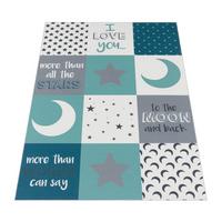 KINDERTEPPICH, im Patchwork-Stil, Türkis, 80 x 150 cm - Blau, Textil (150/80cm) - KADIMA DESIGN