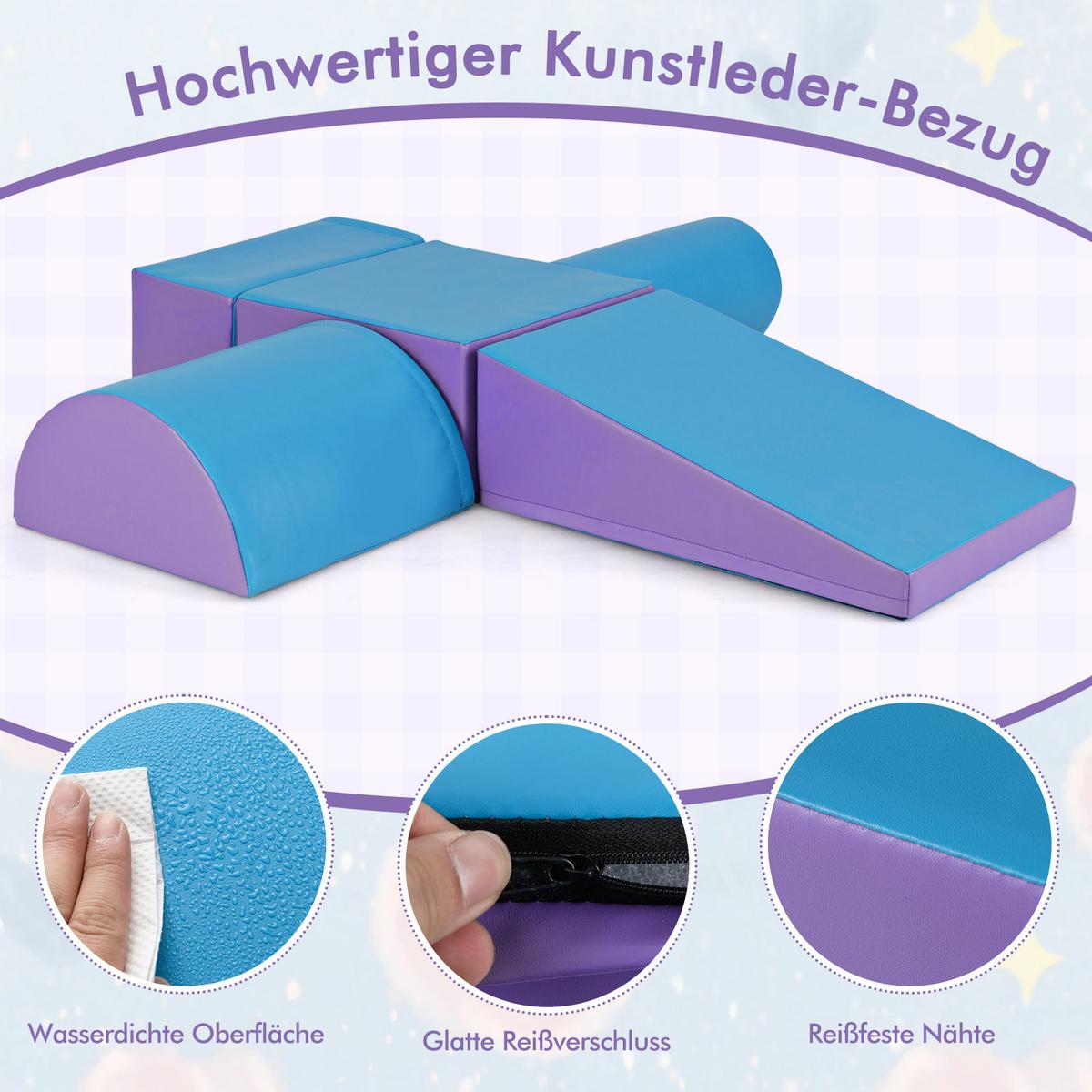 SCHAUMSTOFFBLOCK Lila (5-teilig) - Lila, Kunststoff (40/20/40cm) - COSTWAY