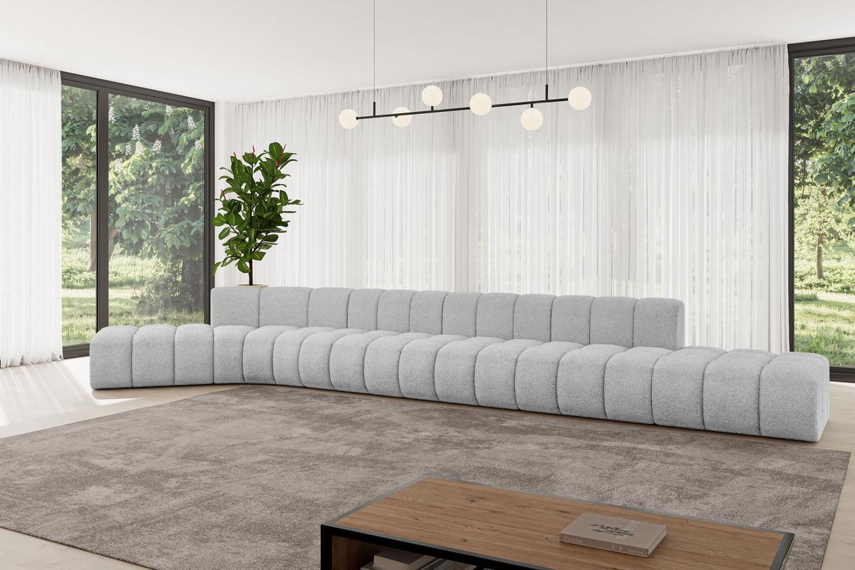 ECKSOFA modulares Sofa Solven-L3 - 562x174x70 cm Hellgrau - Hellgrau, Holzwerkstoff/Textil (562/174cm) - ALTDECOR