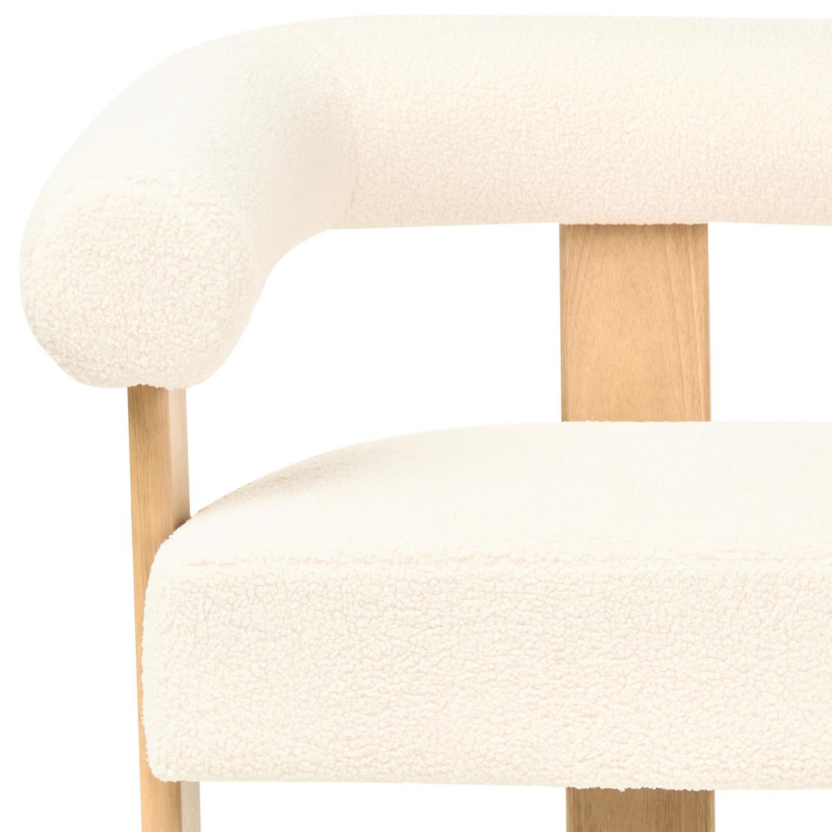 2-SITZER-SOFA Bouclé Cremeweiß/Hellbraun Ilbro - Creme, Textil (138/76/68cm) - Beliani
