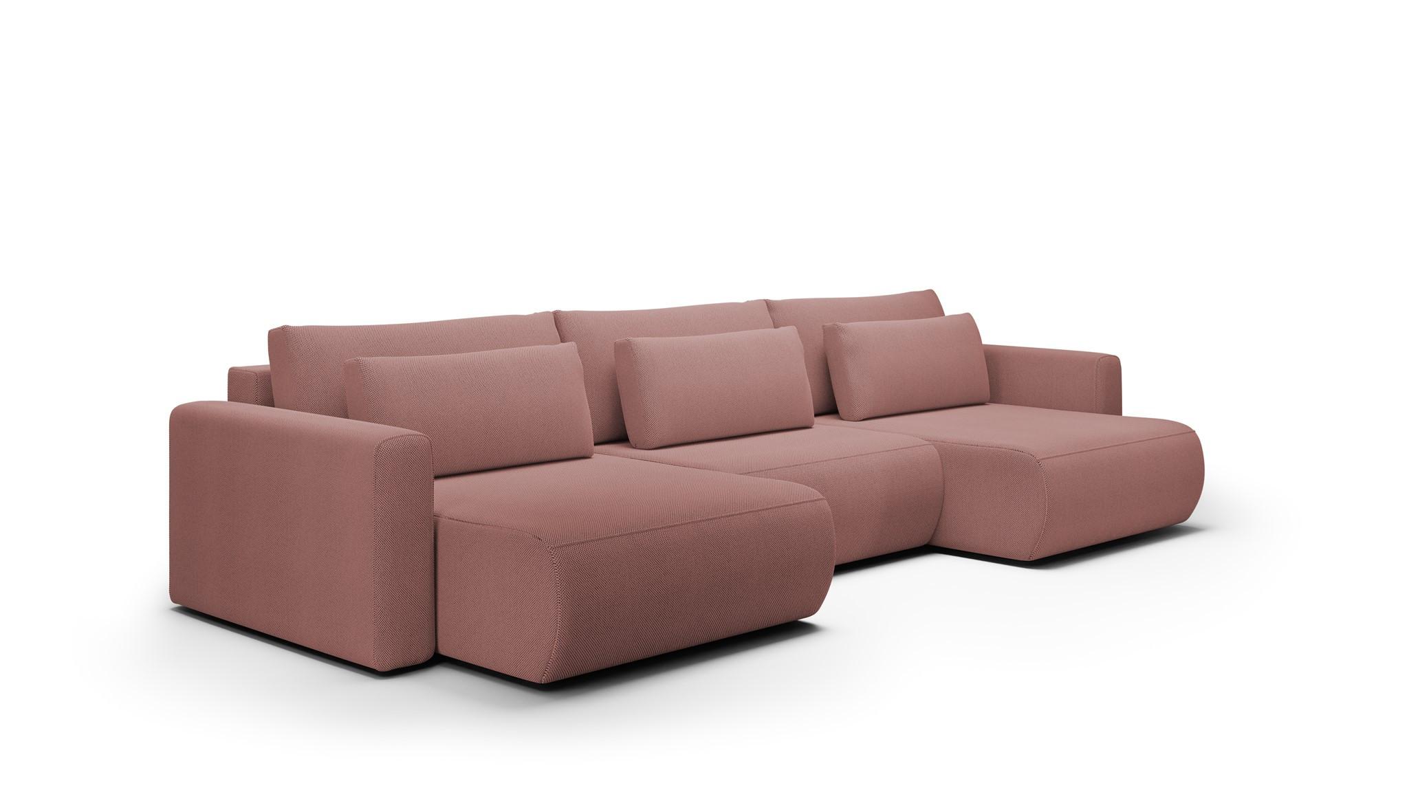 WOHNLANDSCHAFT Chaira Mit Schlaffunktion - Rosa, Holzwerkstoff/Textil (340/85/149cm) - Fun Möbel