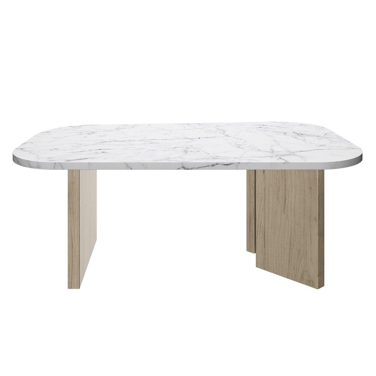 COUCHTISCH H39 cm – QUARTZ - Eichefarben/Weiß, Holzwerkstoff (112/57.7/38.2cm) - Calicosy