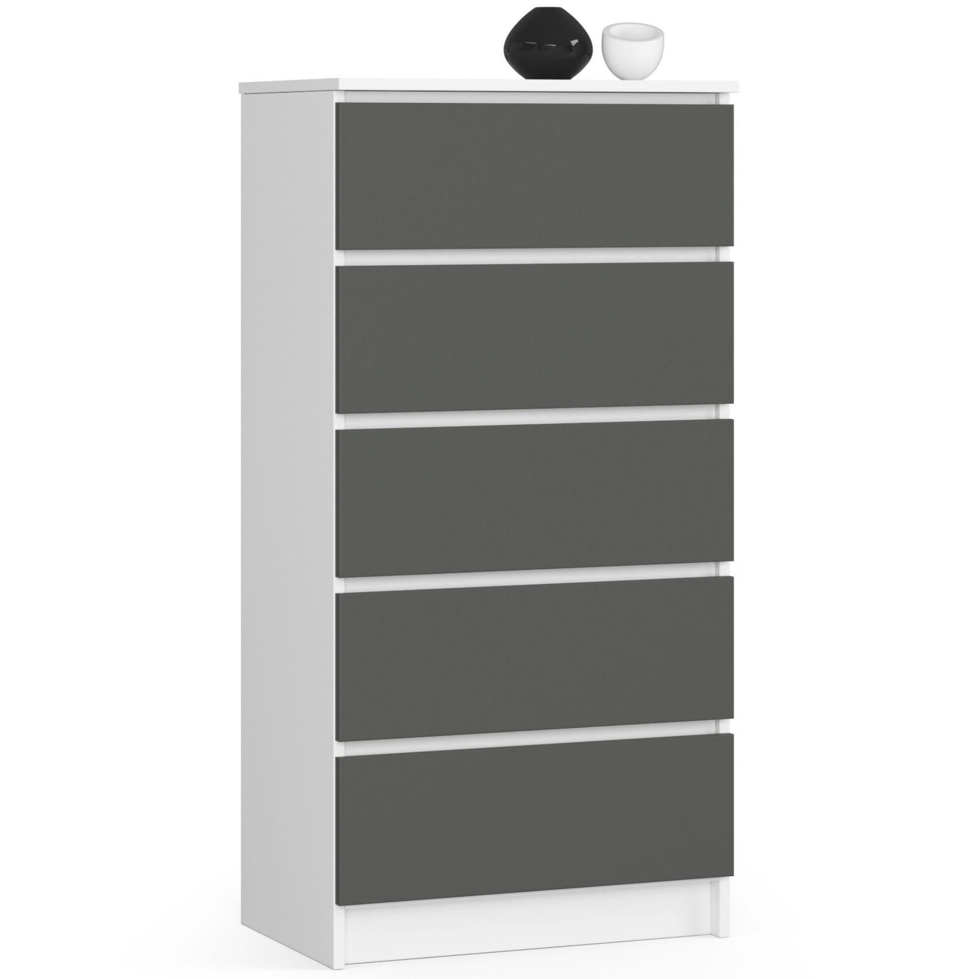 KOMMODE Weiß, Graphit Grau 121/60/40 - Weiß, Holzwerkstoff (60/121/40cm) - RAUMHIRSCH FURNITURE