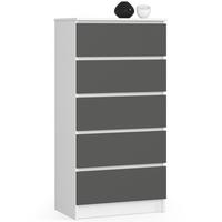 KOMMODE Weiß, Graphit Grau 121/60/40 - Weiß, Holzwerkstoff (60/121/40cm) - RAUMHIRSCH FURNITURE