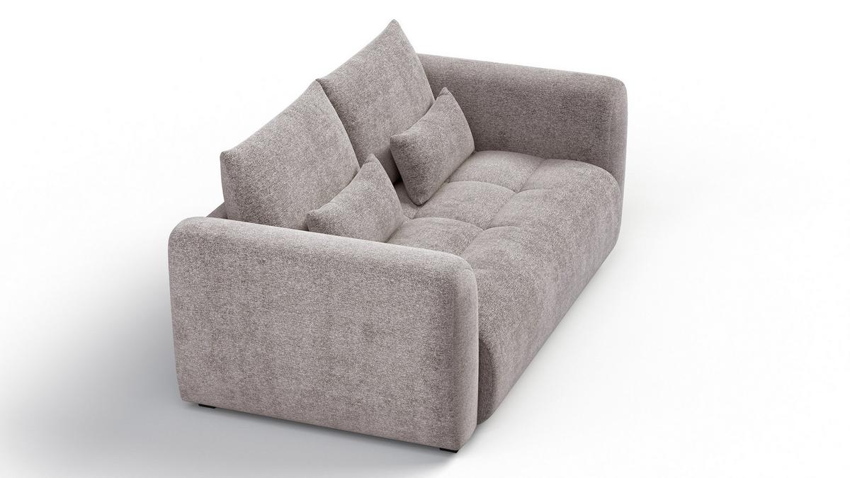 SOFA SORENO 3-Sitzer, dunkelbeige - Beige/Schwarz, Holz/Textil (214/94/114cm) - Wozimo
