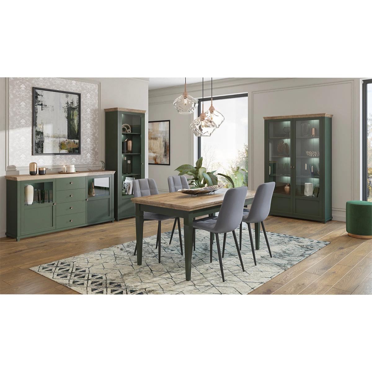 SIDEBOARD Martin Grün und Holz - Grün, Holzwerkstoff (181/93/42cm) - Petits-meubles